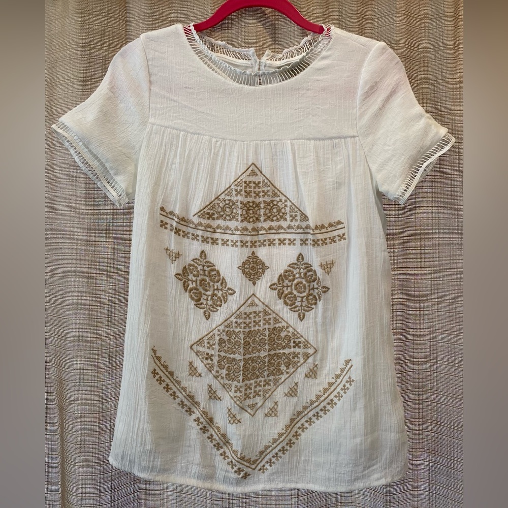 White Embroidered Blouse